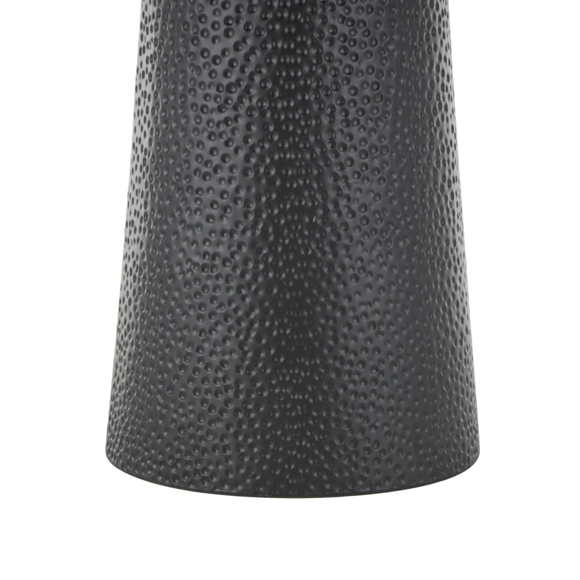 22.25" Black Metal Handmade Accent Table with Rope Tabletop
